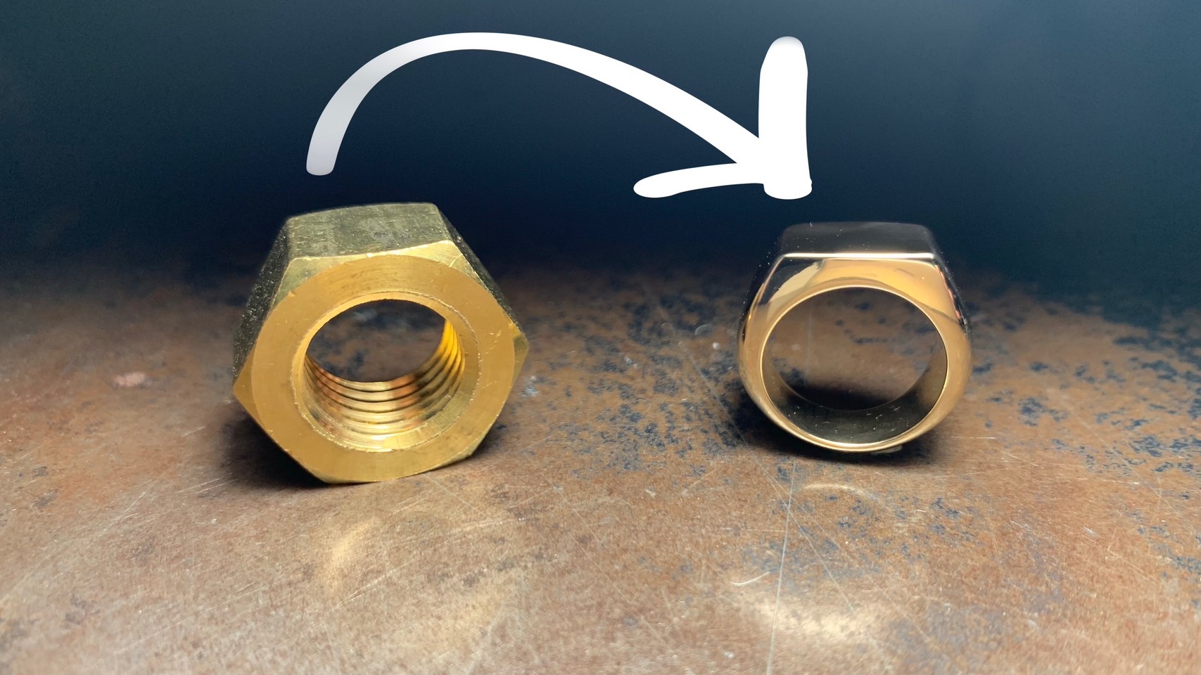 ナットを指輪に加工!| Transforming a Nut into a Ring!